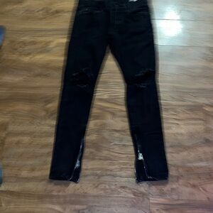MNML Distressed Black Skinny Jeans